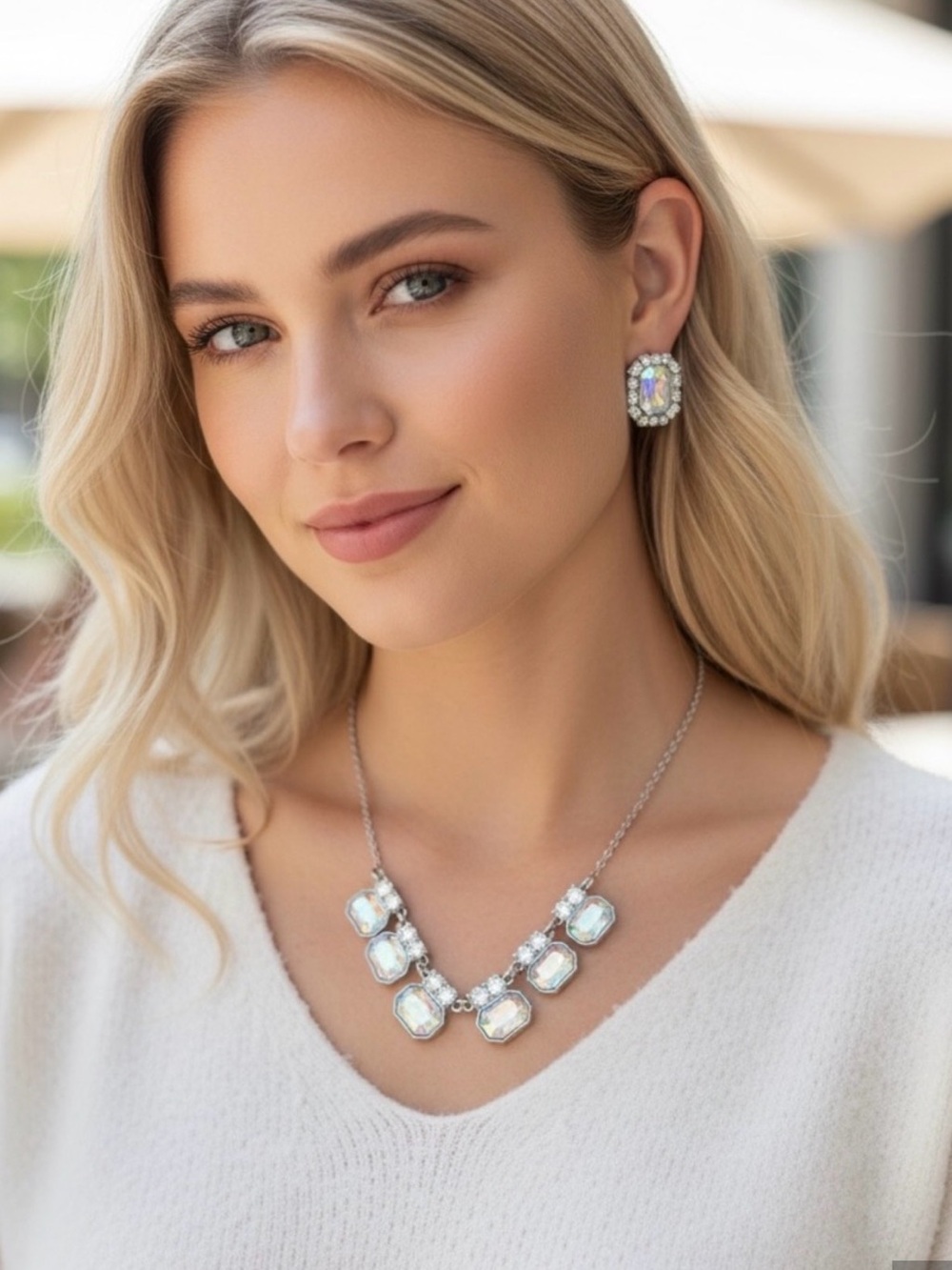 Crystal Earring and Necklace Set